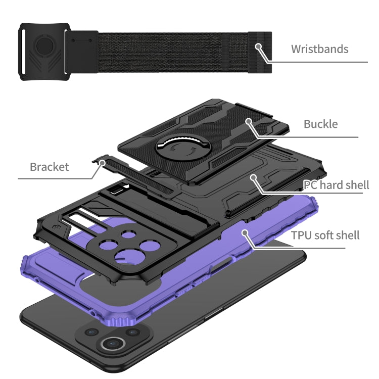 For Xiaomi Mi 11 Lite Armor Wristband Phone Case