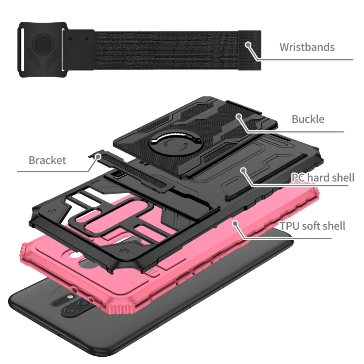 For Xiaomi Redmi 9 Armor Wristband Phone Case
