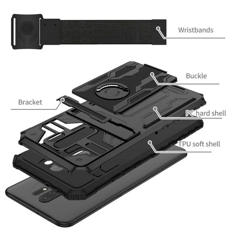 For Xiaomi Redmi 9 Armor Wristband Phone Case