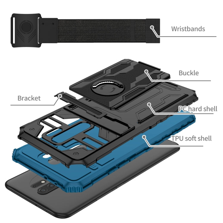 For Xiaomi Redmi 9 Armor Wristband Phone Case