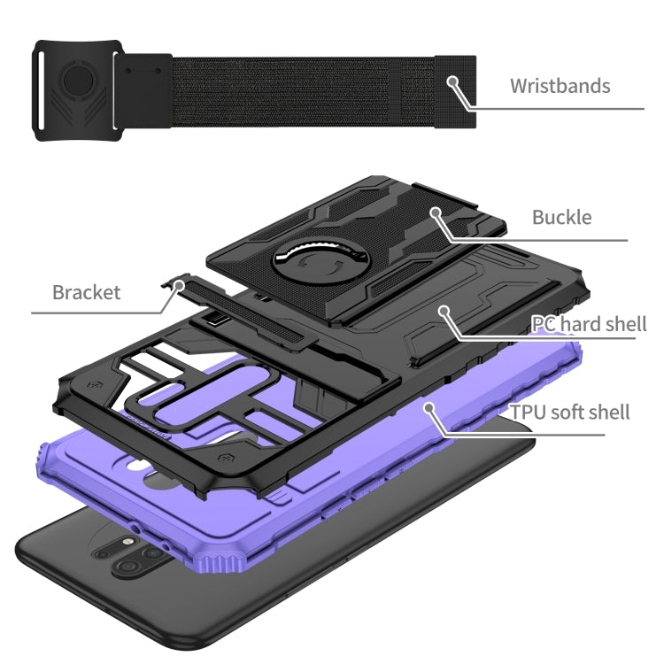For Xiaomi Redmi 9 Armor Wristband Phone Case