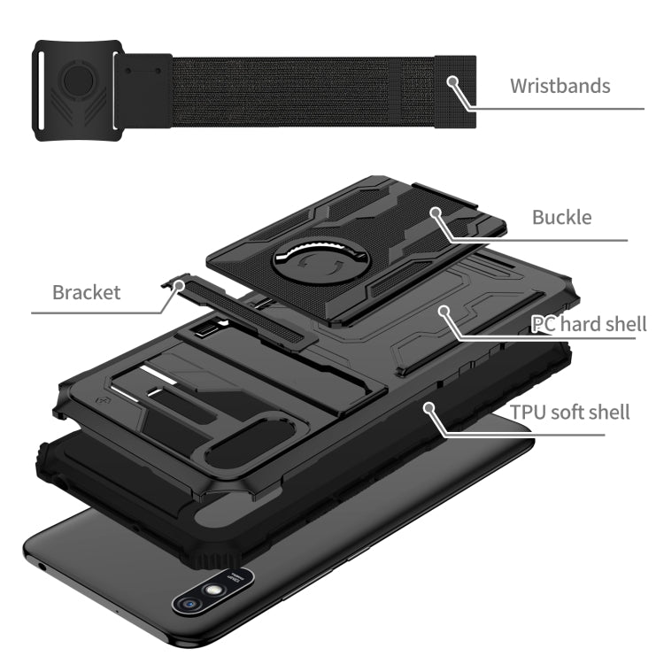 For Xiaomi Redmi 9A Armor Wristband Phone Case