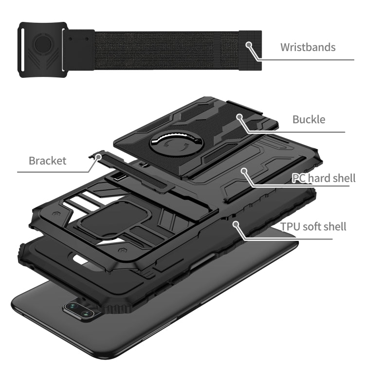 For Xiaomi Redmi Note 9S Armor Wristband Phone Case
