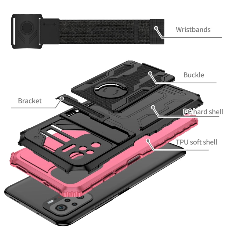 For Xiaomi Redmi Note 10 4G Armor Wristband Phone Case