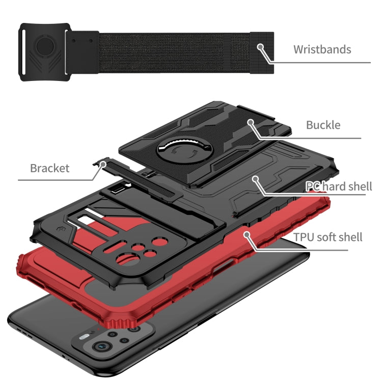 For Xiaomi Redmi Note 10 4G Armor Wristband Phone Case