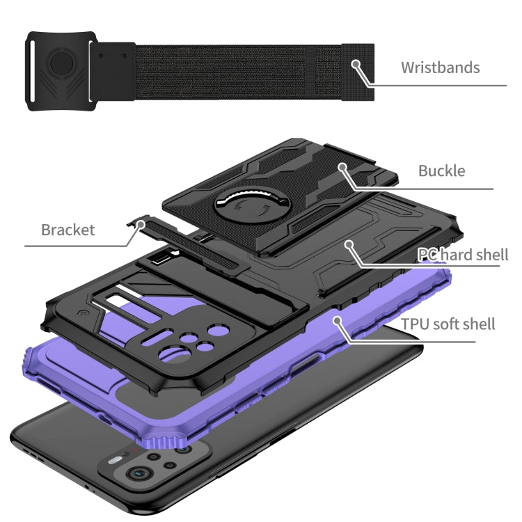 For Xiaomi Redmi Note 10 4G Armor Wristband Phone Case