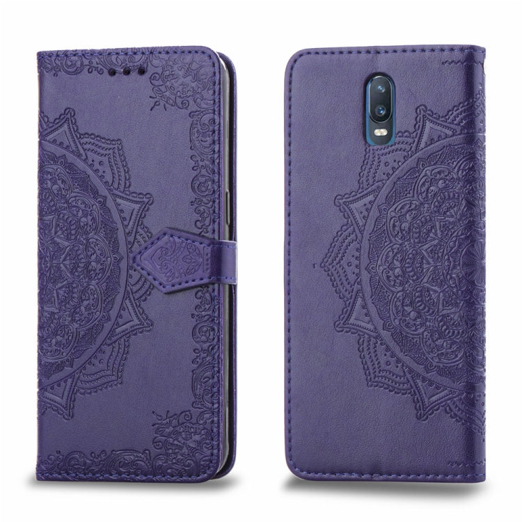 For OPPO R17 Embossed Mandala Pattern PC + TPU Horizontal Flip Leather Case with Holder & Card Slots