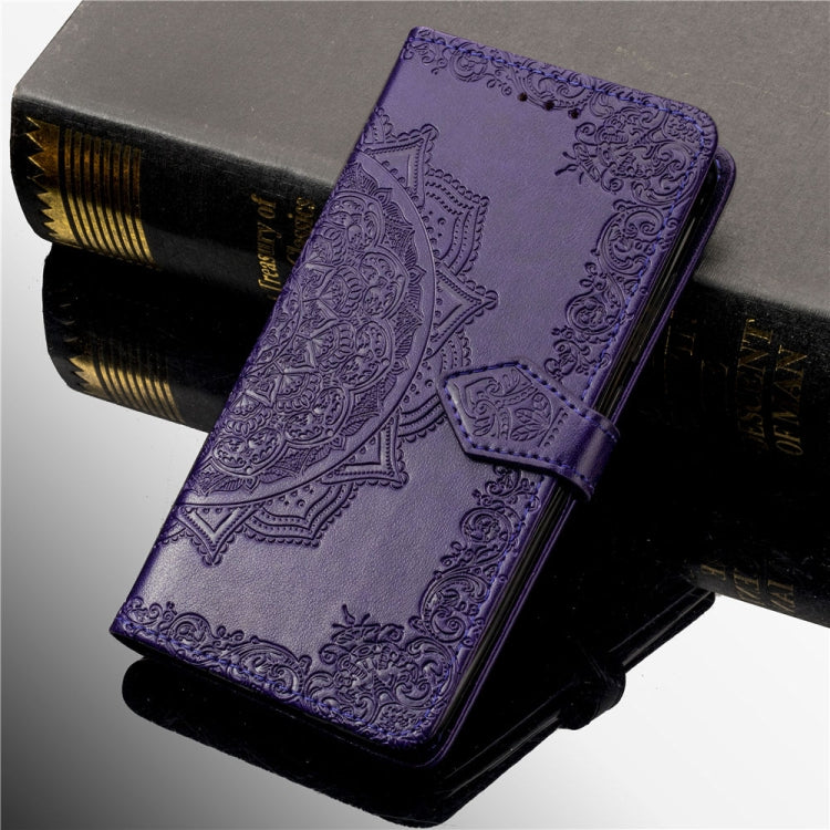 For OPPO R17 Embossed Mandala Pattern PC + TPU Horizontal Flip Leather Case with Holder & Card Slots