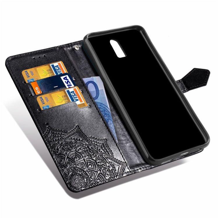 For OPPO R17 Embossed Mandala Pattern PC + TPU Horizontal Flip Leather Case with Holder & Card Slots