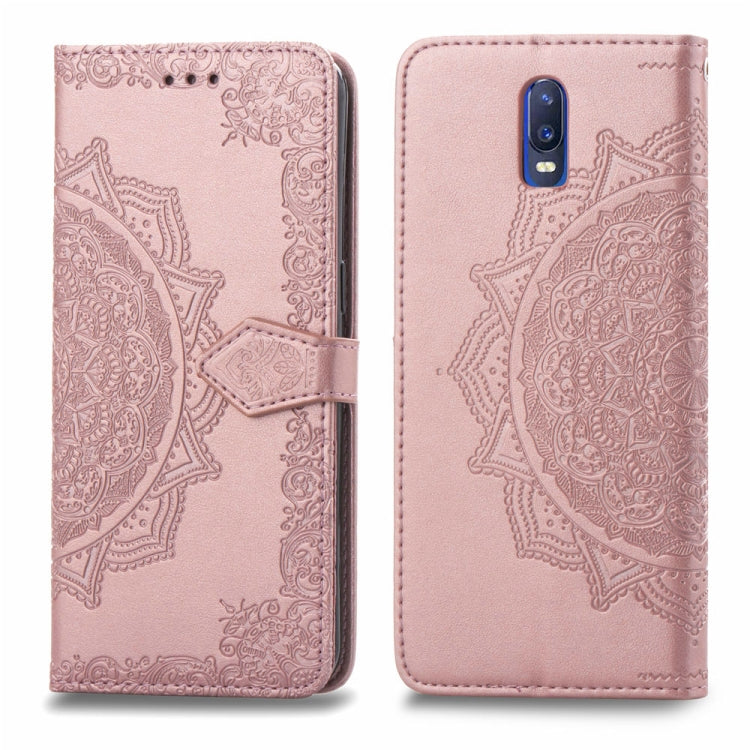For OPPO R17 Embossed Mandala Pattern PC + TPU Horizontal Flip Leather Case with Holder & Card Slots
