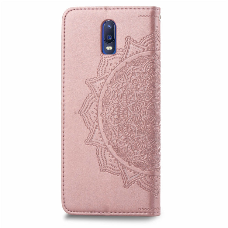 For OPPO R17 Embossed Mandala Pattern PC + TPU Horizontal Flip Leather Case with Holder & Card Slots