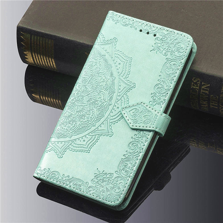 For OPPO A3 Embossed Mandala Pattern PC + TPU Horizontal Flip Leather Case with Holder & Card Slots