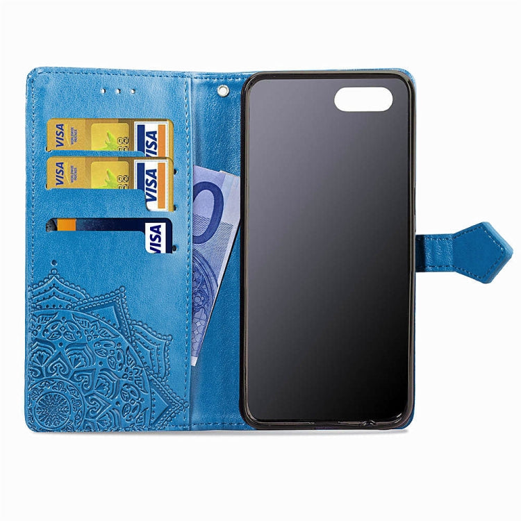 For OPPO A3 Embossed Mandala Pattern PC + TPU Horizontal Flip Leather Case with Holder & Card Slots