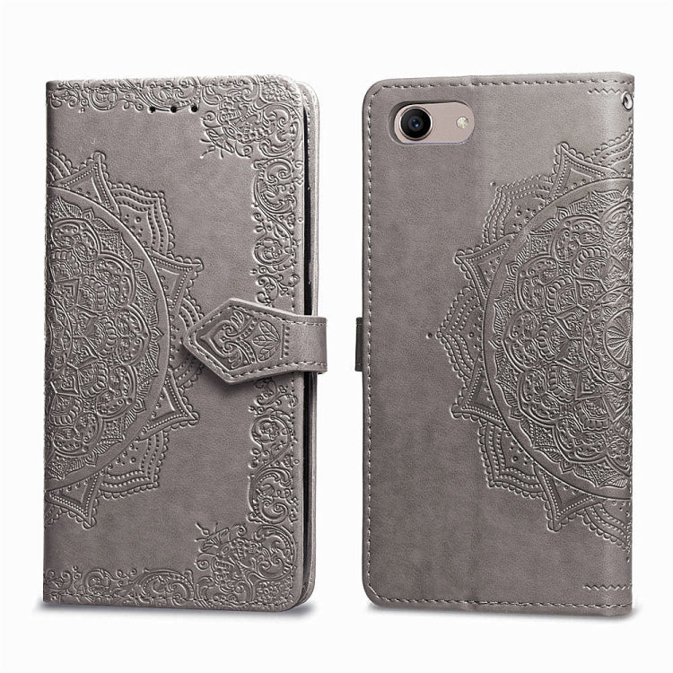 For OPPO A3 Embossed Mandala Pattern PC + TPU Horizontal Flip Leather Case with Holder & Card Slots