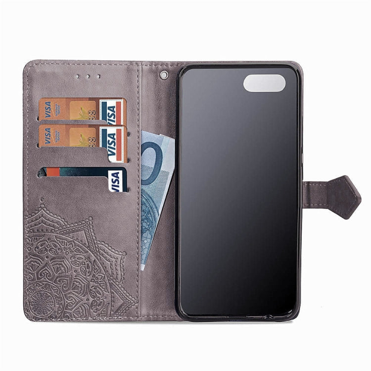 For OPPO A3 Embossed Mandala Pattern PC + TPU Horizontal Flip Leather Case with Holder & Card Slots