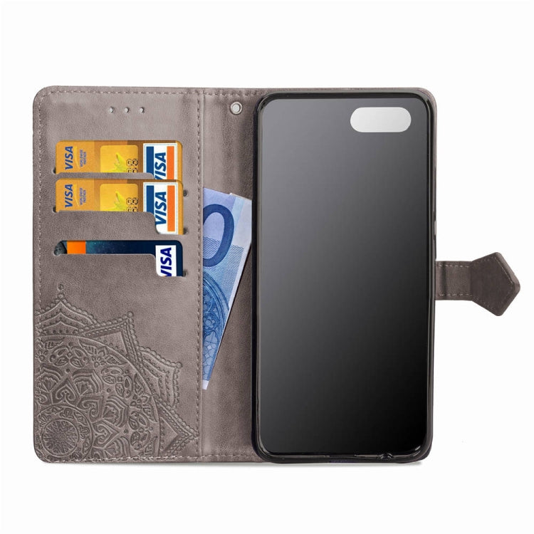 For OPPO A5 Embossed Mandala Pattern PC + TPU Horizontal Flip Leather Case with Holder & Card Slots