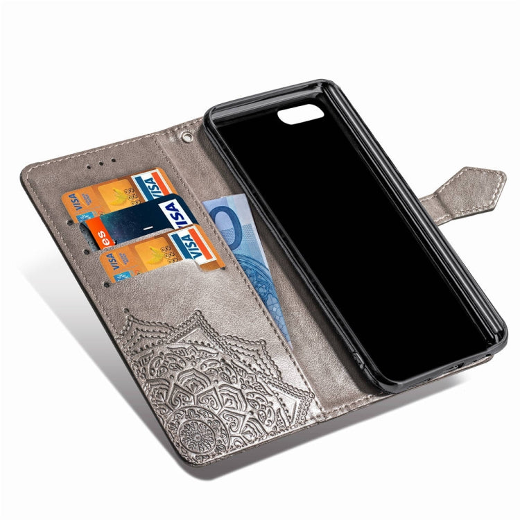 For OPPO A5 Embossed Mandala Pattern PC + TPU Horizontal Flip Leather Case with Holder & Card Slots