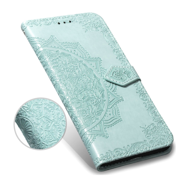 For OPPO A7 Embossed Mandala Pattern PC + TPU Horizontal Flip Leather Case with Holder & Card Slots