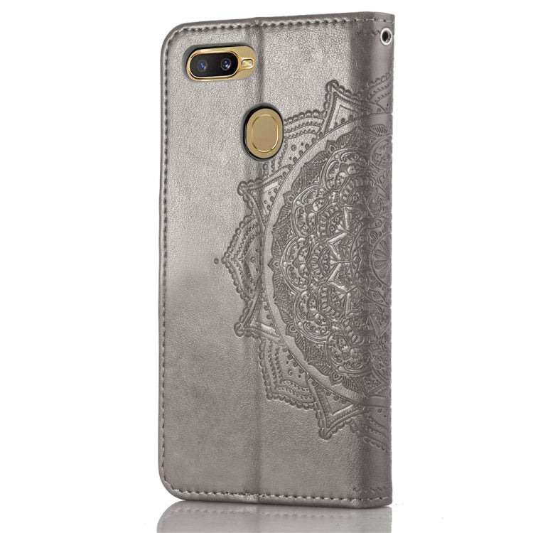 For OPPO A7 Embossed Mandala Pattern PC + TPU Horizontal Flip Leather Case with Holder & Card Slots