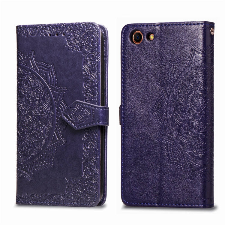 For OPPO A83 Embossed Mandala Pattern PC + TPU Horizontal Flip Leather Case with Holder & Card Slots
