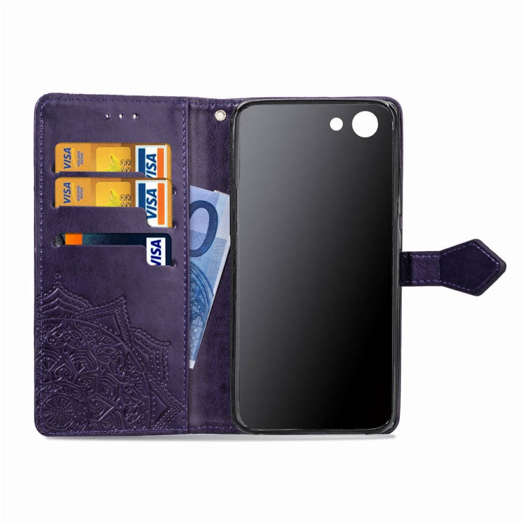 For OPPO A83 Embossed Mandala Pattern PC + TPU Horizontal Flip Leather Case with Holder & Card Slots