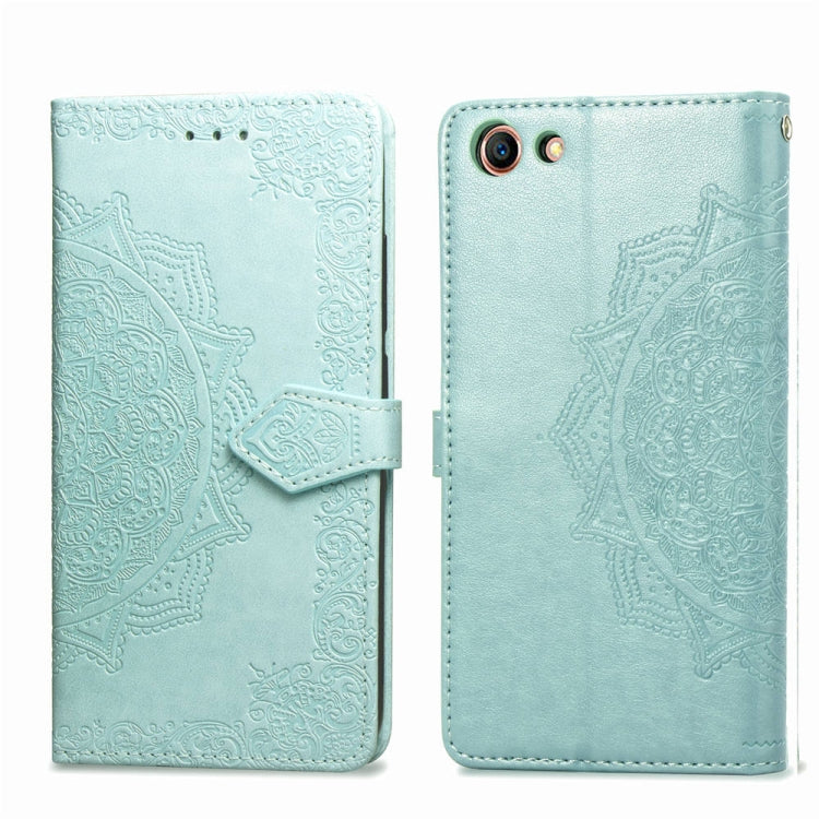 For OPPO A83 Embossed Mandala Pattern PC + TPU Horizontal Flip Leather Case with Holder & Card Slots