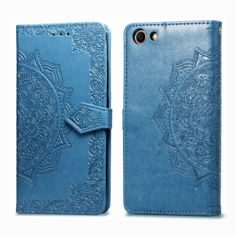 For OPPO A83 Embossed Mandala Pattern PC + TPU Horizontal Flip Leather Case with Holder & Card Slots