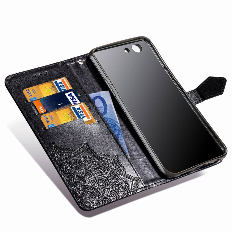 For OPPO A83 Embossed Mandala Pattern PC + TPU Horizontal Flip Leather Case with Holder & Card Slots