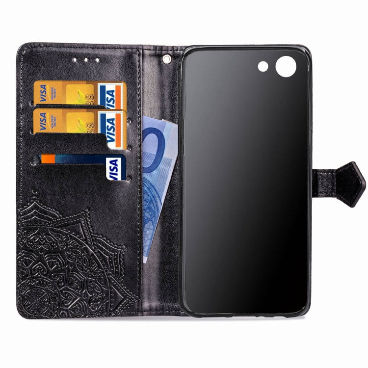 For OPPO A83 Embossed Mandala Pattern PC + TPU Horizontal Flip Leather Case with Holder & Card Slots