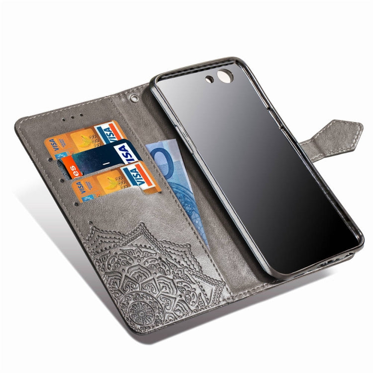 For OPPO A83 Embossed Mandala Pattern PC + TPU Horizontal Flip Leather Case with Holder & Card Slots