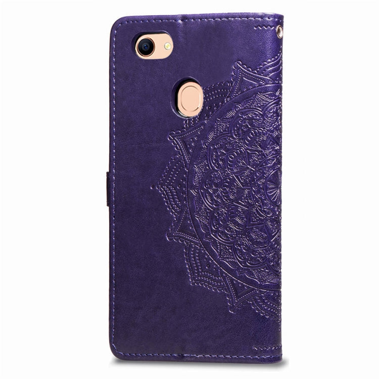 For OPPO F5 Embossed Mandala Pattern PC + TPU Horizontal Flip Leather Case with Holder & Card Slots