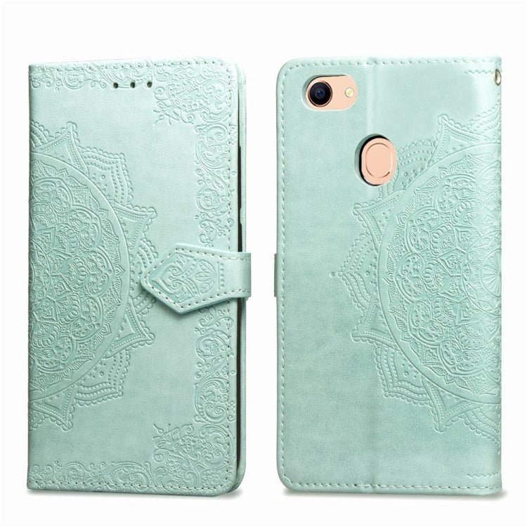 For OPPO F5 Embossed Mandala Pattern PC + TPU Horizontal Flip Leather Case with Holder & Card Slots