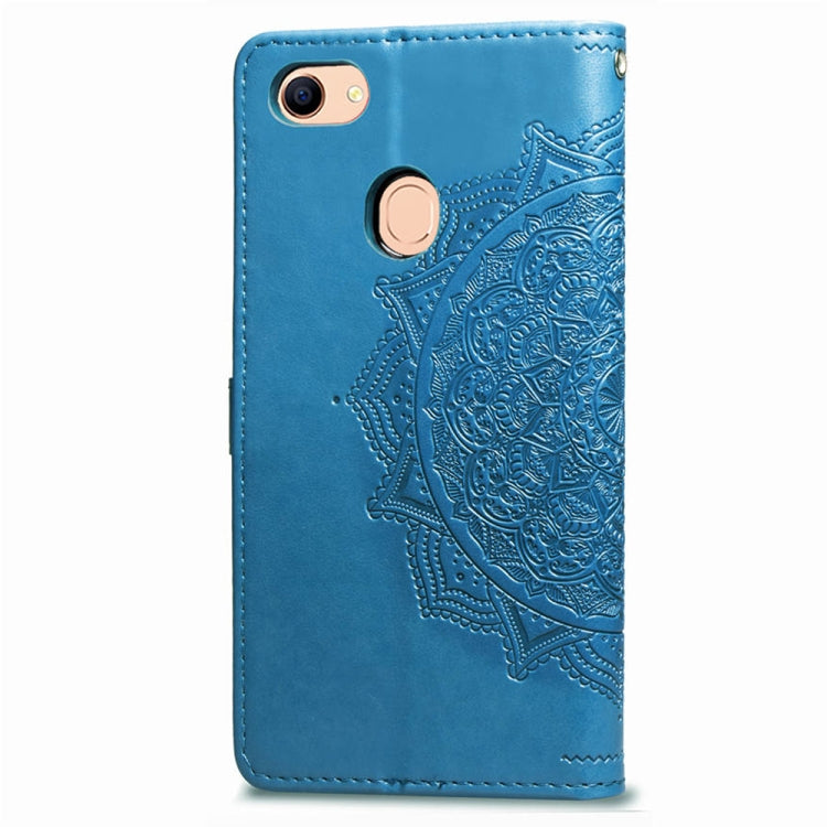 For OPPO F5 Embossed Mandala Pattern PC + TPU Horizontal Flip Leather Case with Holder & Card Slots