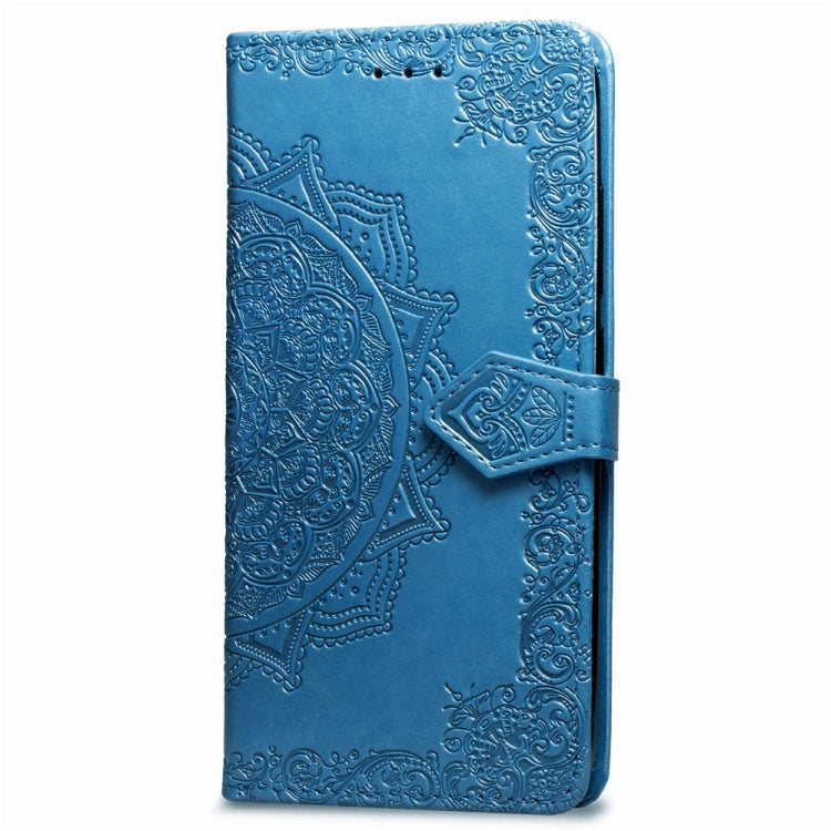 For OPPO F7 Embossed Mandala Pattern PC + TPU Horizontal Flip Leather Case with Holder & Card Slots