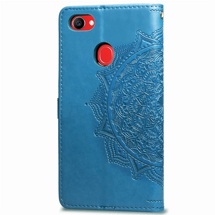 For OPPO F7 Embossed Mandala Pattern PC + TPU Horizontal Flip Leather Case with Holder & Card Slots