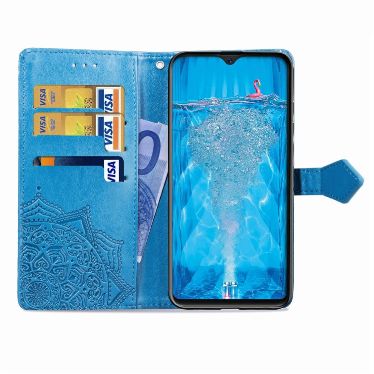 For OPPO F9 Embossed Mandala Pattern PC + TPU Horizontal Flip Leather Case with Holder & Card Slots