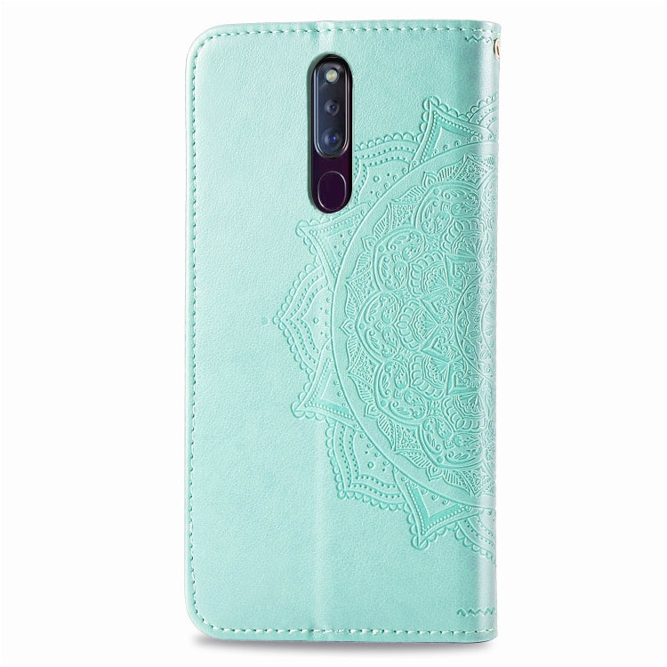 For OPPO F11 Pro Embossed Mandala Pattern PC + TPU Horizontal Flip Leather Case with Holder & Card Slots