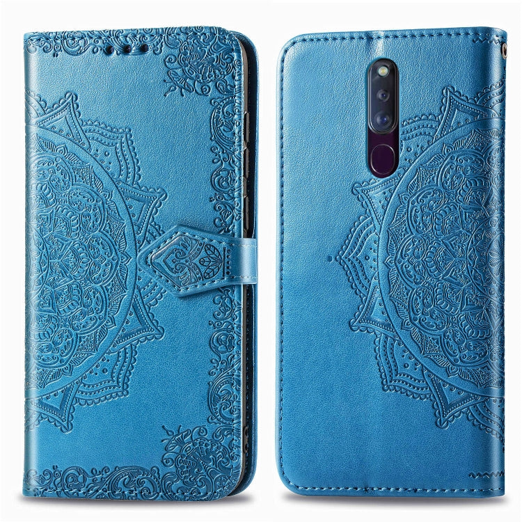 For OPPO F11 Pro Embossed Mandala Pattern PC + TPU Horizontal Flip Leather Case with Holder & Card Slots