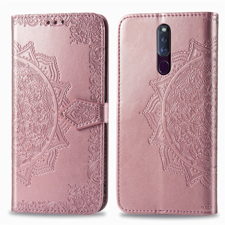 For OPPO F11 Pro Embossed Mandala Pattern PC + TPU Horizontal Flip Leather Case with Holder & Card Slots