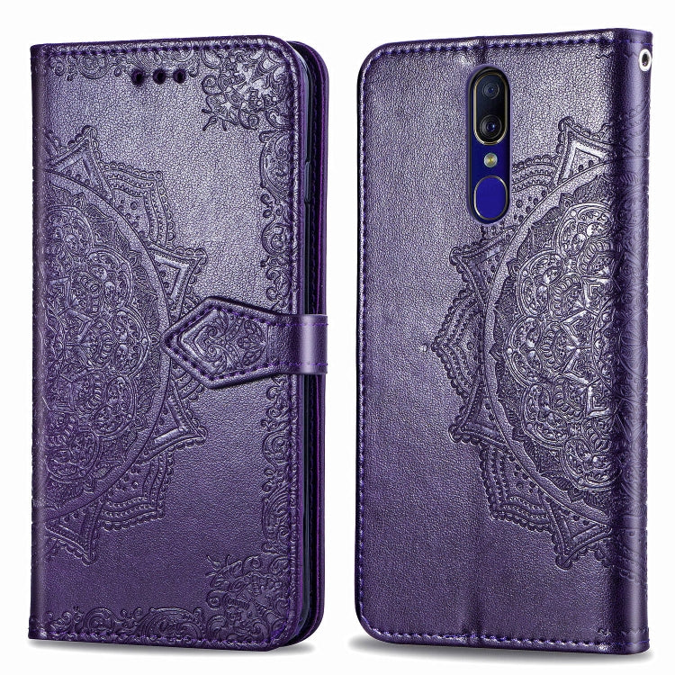 For OPPO F11 Embossed Mandala Pattern PC + TPU Horizontal Flip Leather Case with Holder & Card Slots