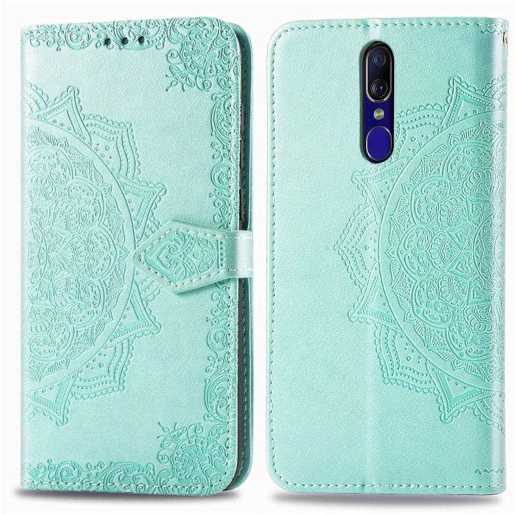 For OPPO F11 Embossed Mandala Pattern PC + TPU Horizontal Flip Leather Case with Holder & Card Slots
