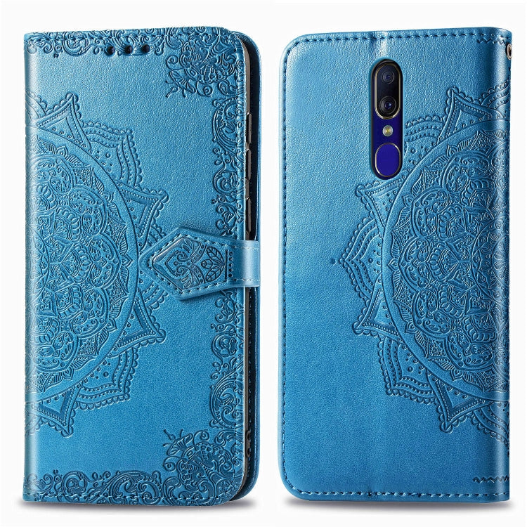 For OPPO F11 Embossed Mandala Pattern PC + TPU Horizontal Flip Leather Case with Holder & Card Slots