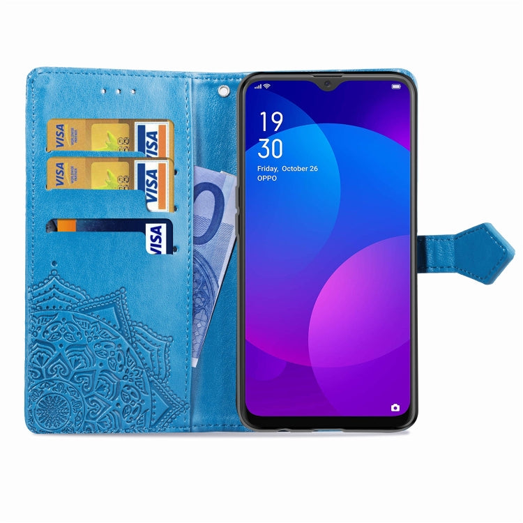 For OPPO F11 Embossed Mandala Pattern PC + TPU Horizontal Flip Leather Case with Holder & Card Slots