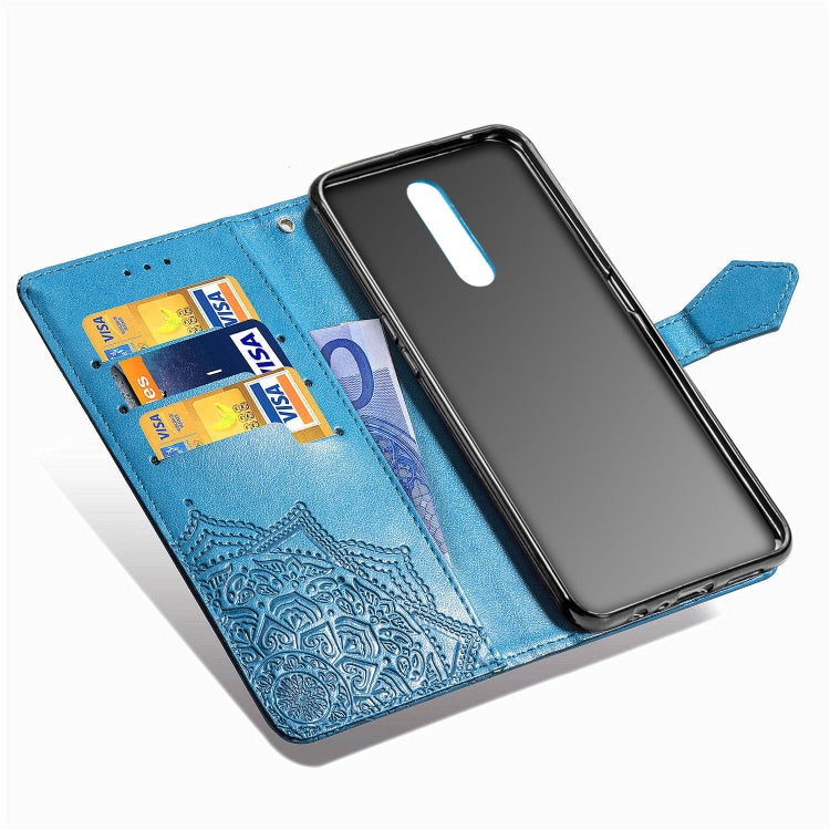 For OPPO F11 Embossed Mandala Pattern PC + TPU Horizontal Flip Leather Case with Holder & Card Slots