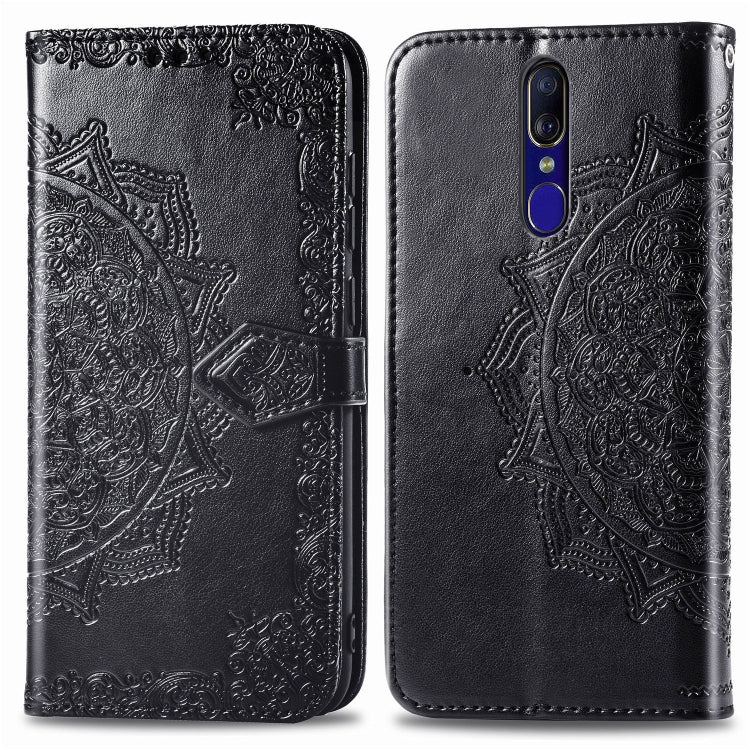 For OPPO F11 Embossed Mandala Pattern PC + TPU Horizontal Flip Leather Case with Holder & Card Slots