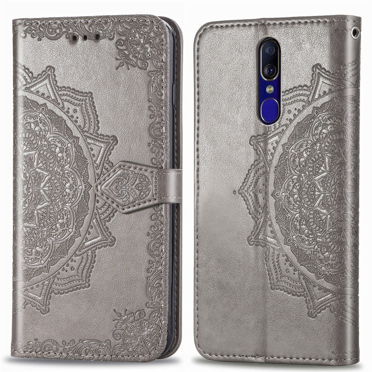For OPPO F11 Embossed Mandala Pattern PC + TPU Horizontal Flip Leather Case with Holder & Card Slots