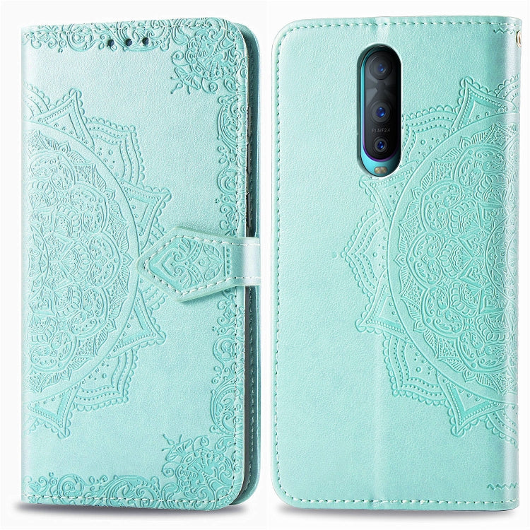 For OPPO R17 Pro Embossed Mandala Pattern PC + TPU Horizontal Flip Leather Case with Holder & Card Slots