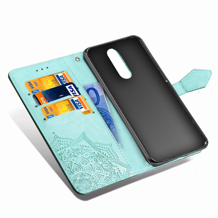 For OPPO R17 Pro Embossed Mandala Pattern PC + TPU Horizontal Flip Leather Case with Holder & Card Slots