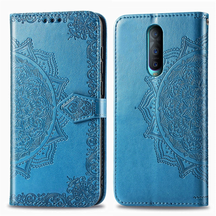 For OPPO R17 Pro Embossed Mandala Pattern PC + TPU Horizontal Flip Leather Case with Holder & Card Slots