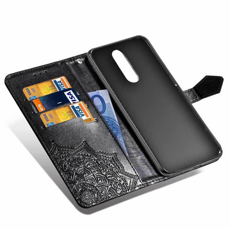 For OPPO R17 Pro Embossed Mandala Pattern PC + TPU Horizontal Flip Leather Case with Holder & Card Slots